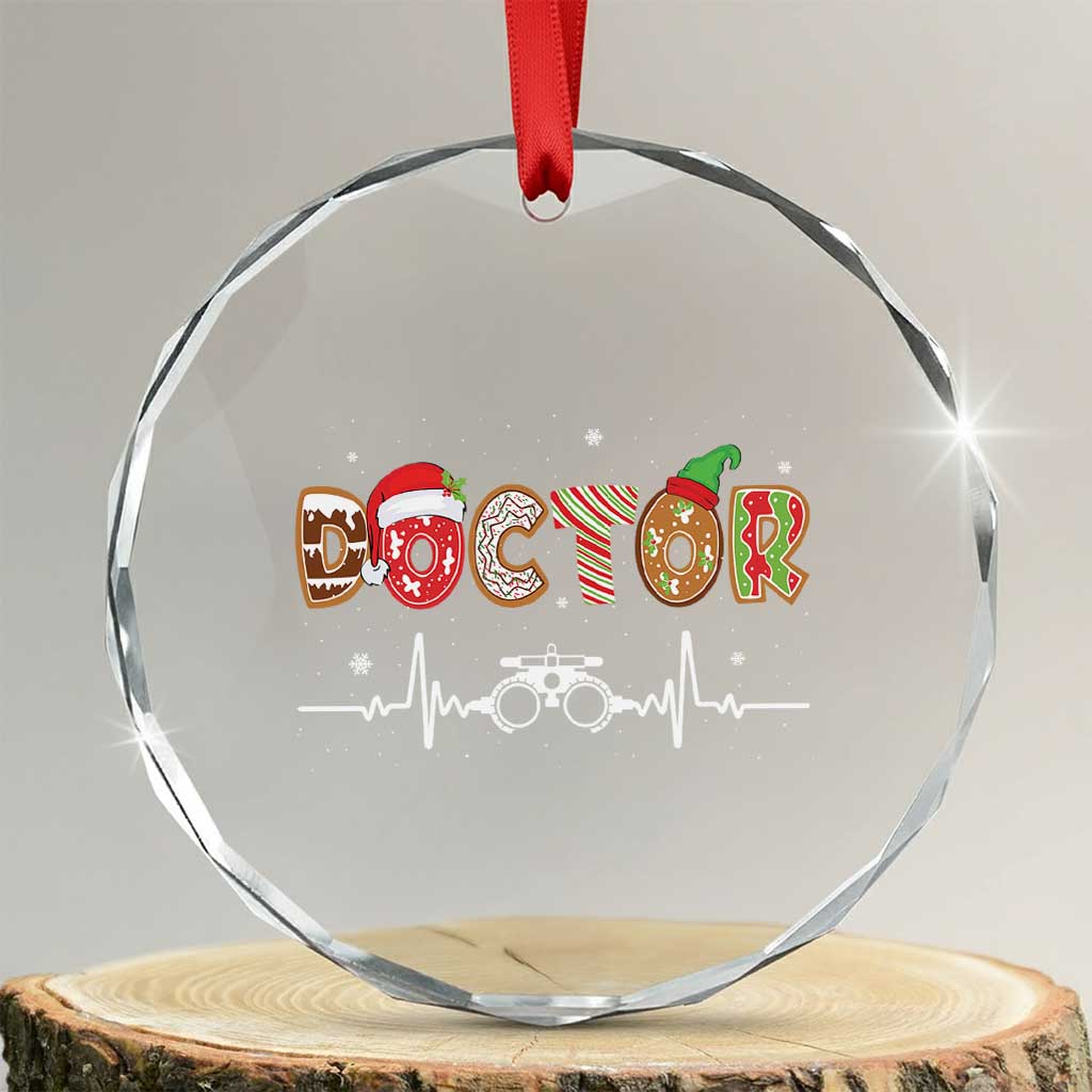 Xmas Optometry Crystal Glass Ornament Ophthalmologist Optometrist Eye Doctor Nurse Gift TS10 Transparent Glass 3'' Circle Print Your Wear