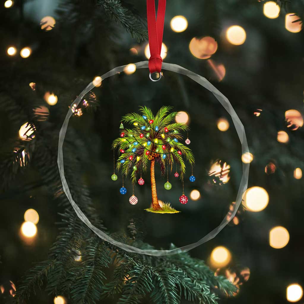 Xmas Palm Tree Lights Crystal Glass Ornament Tropical Hawaiian Holidays TS02 Print Your Wear