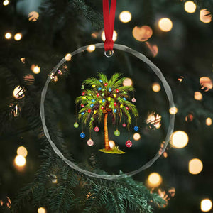 Xmas Palm Tree Lights Crystal Glass Ornament Tropical Hawaiian Holidays TS02 Print Your Wear