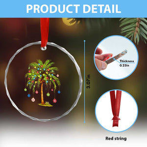 Xmas Palm Tree Lights Crystal Glass Ornament Tropical Hawaiian Holidays TS02 Print Your Wear