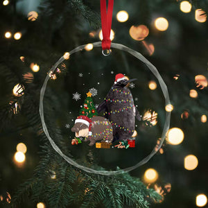Xmas Pesto and Moo Deng Friendship Crystal Glass Ornament King Penguin Baby Hippo Viral Meme TS10 Print Your Wear