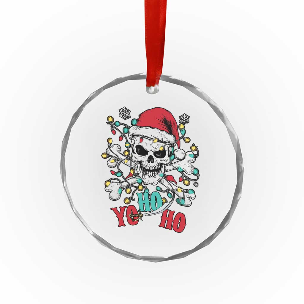 Xmas Pirate Skull Crystal Glass Ornament Yo Ho Ho Boat Cruise Xmas Crossbones TS02 Print Your Wear
