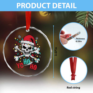 Xmas Pirate Skull Crystal Glass Ornament Yo Ho Ho Boat Cruise Xmas Crossbones TS02 Print Your Wear
