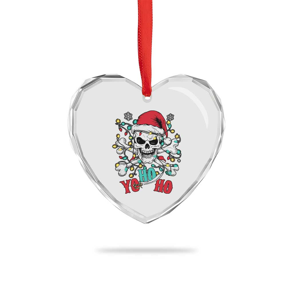 Xmas Pirate Skull Heart Crystal Glass Ornament Yo Ho Ho Boat Cruise Xmas Crossbones TS02 Print Your Wear
