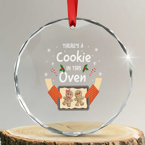 Xmas Pregnancy Crystal Glass Ornament Gingerbread Baby Cookie In This Oven TS09 Transparent Glass 3'' Circle Print Your Wear