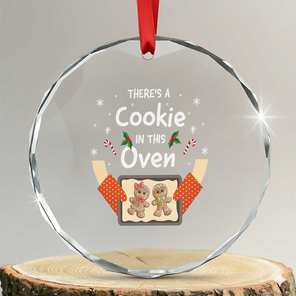 Xmas Pregnancy Crystal Glass Ornament Gingerbread Baby Cookie In This Oven TS09 Transparent Glass 3'' Circle Print Your Wear
