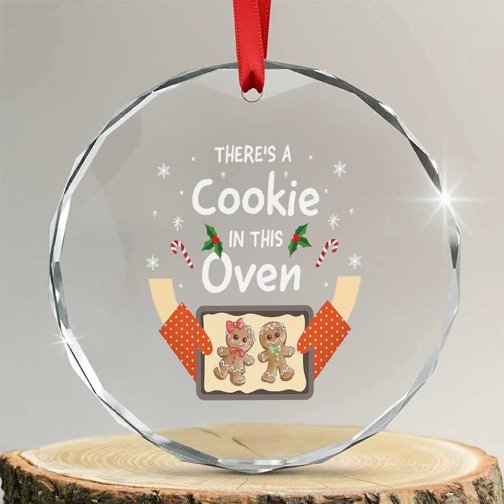 Xmas Pregnancy Crystal Glass Ornament Gingerbread Baby Cookie In This Oven TS09 Transparent Glass 3'' Circle Print Your Wear