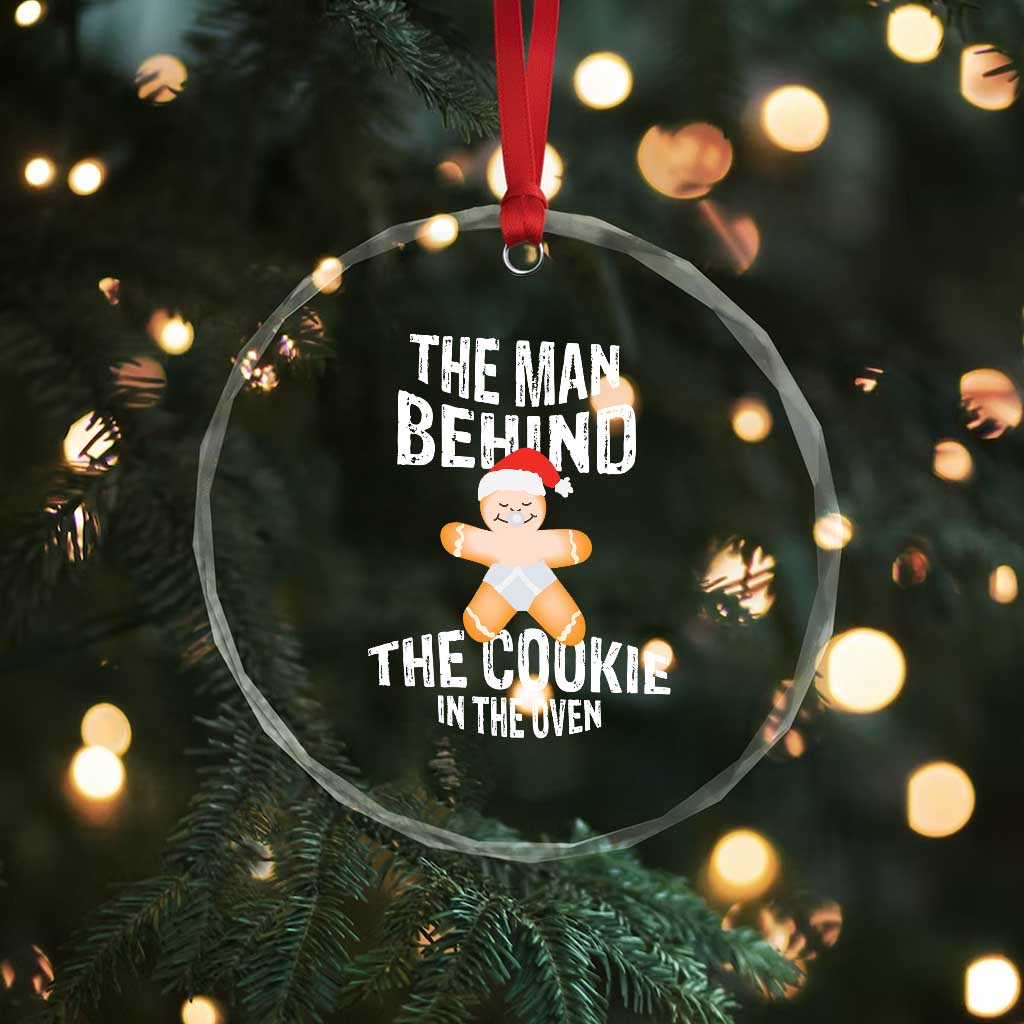 Xmas Pregnancy Crystal Glass Ornament The Man Behind The Cookie In The Oven Gingerbread Baby TS09 Print Your Wear
