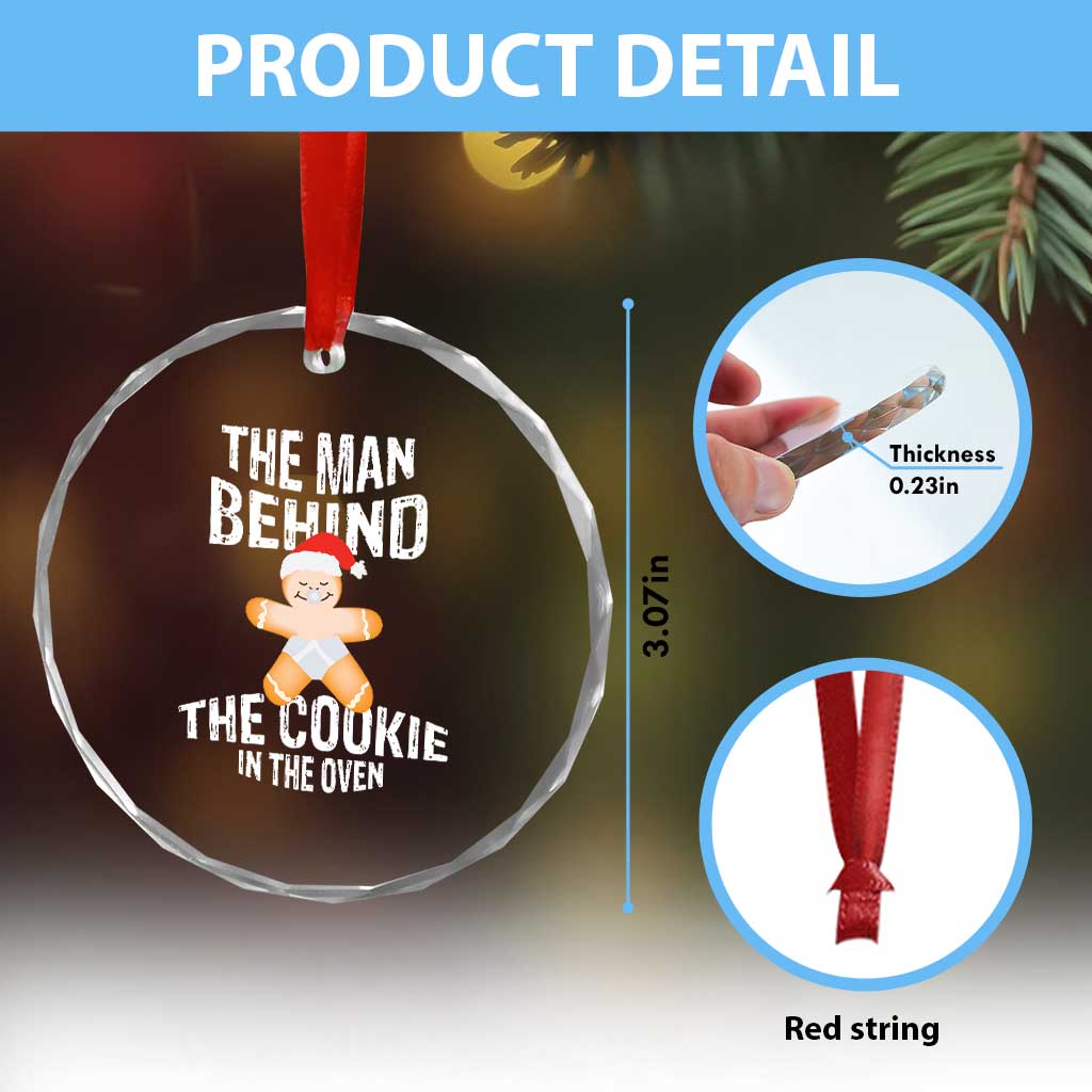 Xmas Pregnancy Crystal Glass Ornament The Man Behind The Cookie In The Oven Gingerbread Baby TS09 Print Your Wear