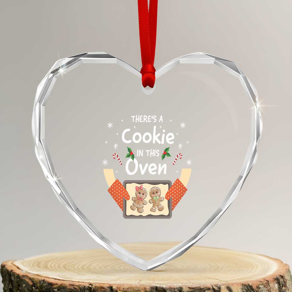 Xmas Pregnancy Heart Crystal Glass Ornament Gingerbread Baby Cookie In This Oven TS09 Transparent Glass 3'' Heart Print Your Wear