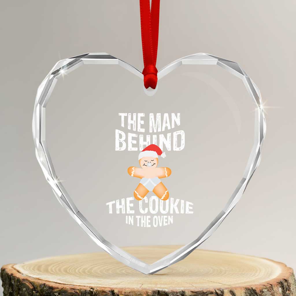 Xmas Pregnancy Heart Crystal Glass Ornament The Man Behind The Cookie In The Oven Gingerbread Baby TS09 Transparent Glass 3'' Heart Print Your Wear