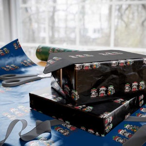 Xmas Raccoon Knitting Wrapping Paper Roll Funny Holiday Yarn Gift TS12 Black Print Your Wear