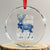 Xmas Reindeer Coquette Crystal Glass Ornament It's The Most Wonderful Time Of The Year TS09 Transparent Glass 3'' Circle Print Your Wear