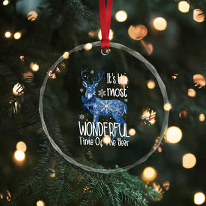Xmas Reindeer Coquette Crystal Glass Ornament It's The Most Wonderful Time Of The Year TS09 Print Your Wear