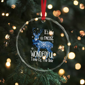Xmas Reindeer Coquette Crystal Glass Ornament It's The Most Wonderful Time Of The Year TS09 Print Your Wear