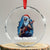 Xmas Rock Lover Crystal Glass Ornament Sleigher Hail Santa Electric Guitar TS09 Transparent Glass 3'' Circle Print Your Wear