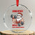 Xmas Santa Gymer Crystal Glass Ornament Civing Muscles Santa Weightlifting TS09 Transparent Glass 3'' Circle Print Your Wear