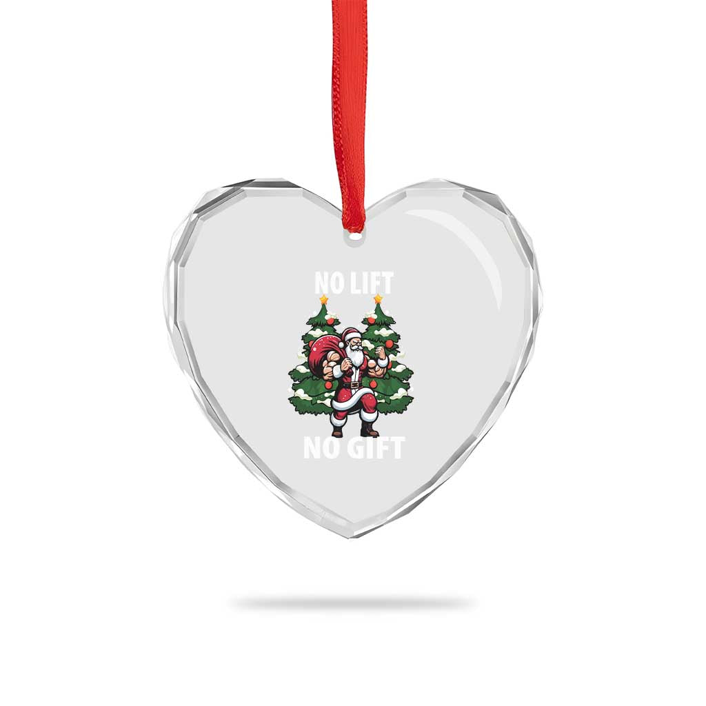 Xmas Santa Gymer Heart Crystal Glass Ornament No Lift No Gift Bodybuilding TS09 Print Your Wear