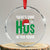 Xmas Santa Ho Ho Ho Crystal Glass Ornament There's Some Hos In This House TS02 Transparent Glass 3'' Circle Print Your Wear