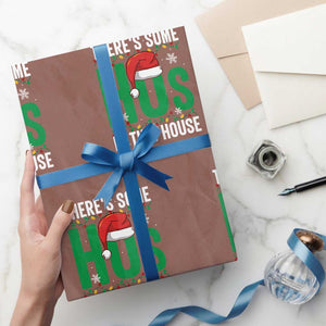 Xmas Santa Ho Ho Ho Wrapping Paper Roll There's Some Hos In This House TS02 Mocha Print Your Wear