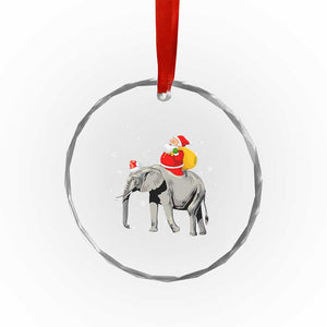 Xmas Santa Riding Elephant Crystal Glass Ornament Xmas Tree Light Funny Festive TS02 Print Your Wear