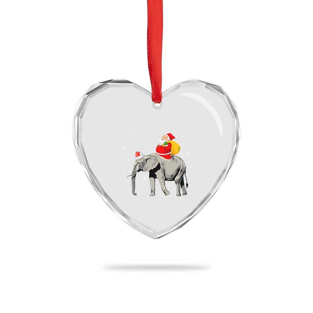 Xmas Santa Riding Elephant Heart Crystal Glass Ornament Xmas Tree Light Funny Festive TS02 Print Your Wear