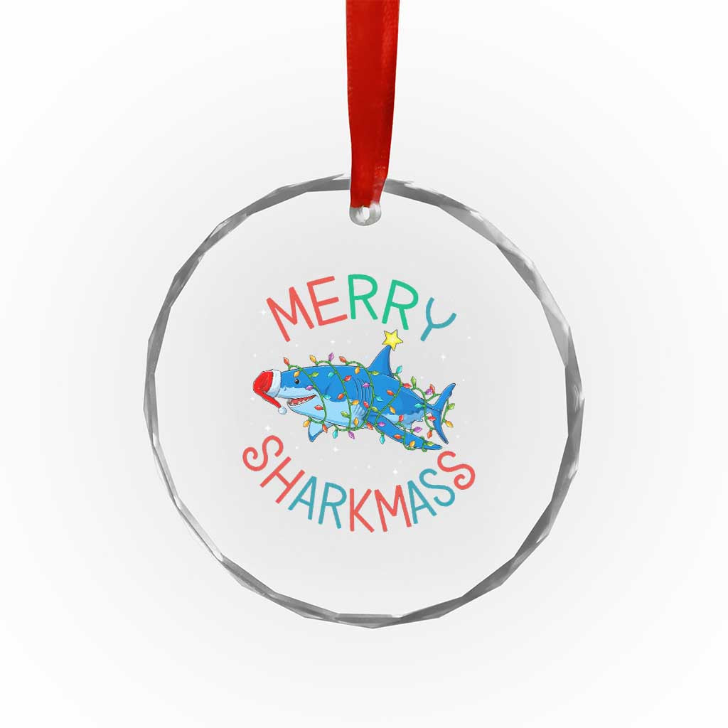 Xmas Shark Crystal Glass Ornament Funny Merry Sharkmas Xmas Gift TS12 Print Your Wear
