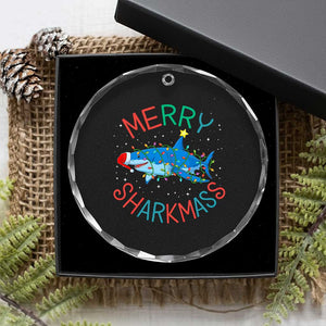 Xmas Shark Crystal Glass Ornament Funny Merry Sharkmas Xmas Gift TS12 Print Your Wear
