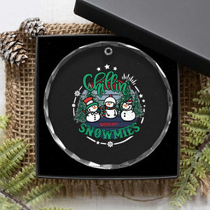 Xmas Snowman Crystal Glass Ornament Chillin With My Snowmies Cute Winter TS12 Print Your Wear