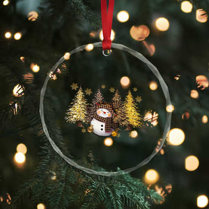 Xmas Snowman Crystal Glass Ornament Cute Winter Leopard Xmas Tree Farm TS10 Print Your Wear