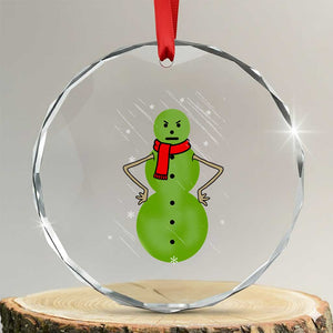 Xmas Snowman Crystal Glass Ornament Funny Angry Snowmen TS12 Transparent Glass 3'' Circle Print Your Wear