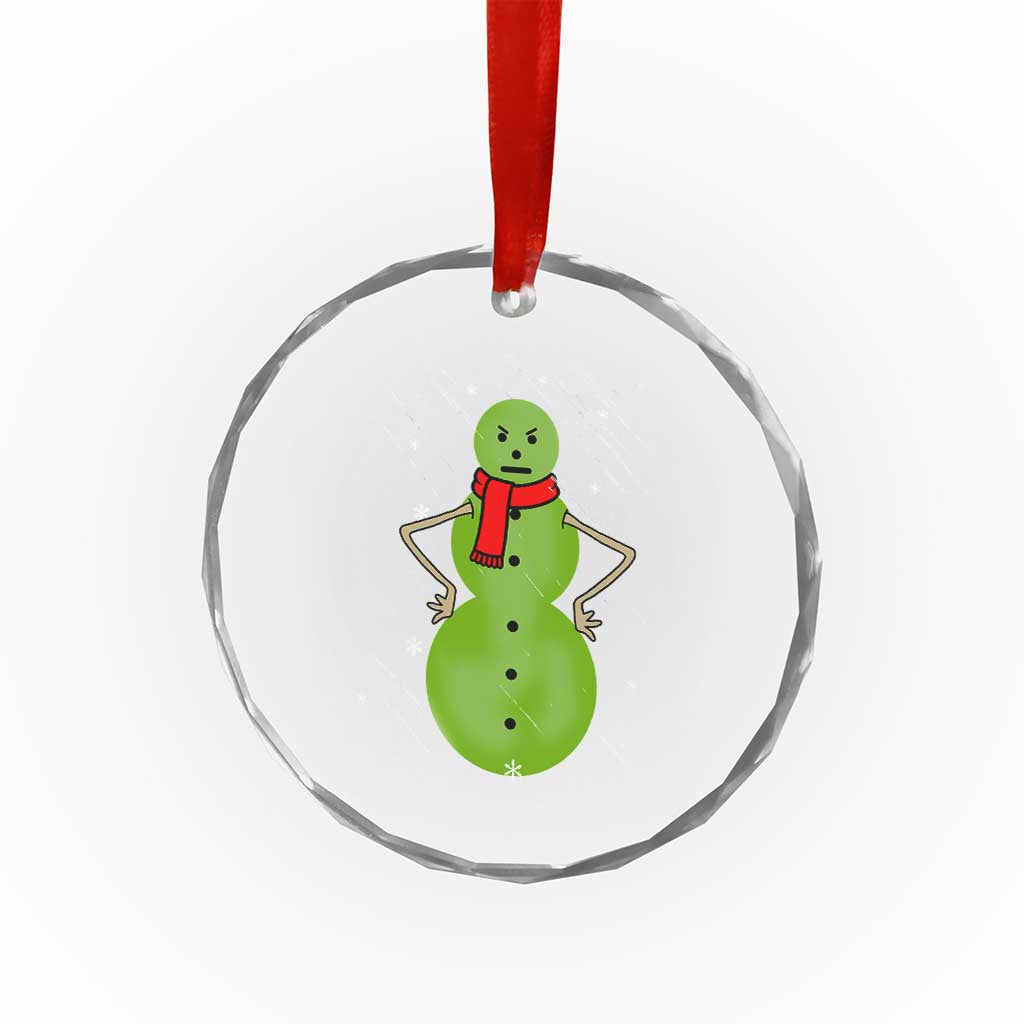 Xmas Snowman Crystal Glass Ornament Funny Angry Snowmen TS12 Transparent Glass 3'' Circle Print Your Wear