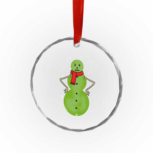 Xmas Snowman Crystal Glass Ornament Funny Angry Snowmen TS12 Transparent Glass 3'' Circle Print Your Wear