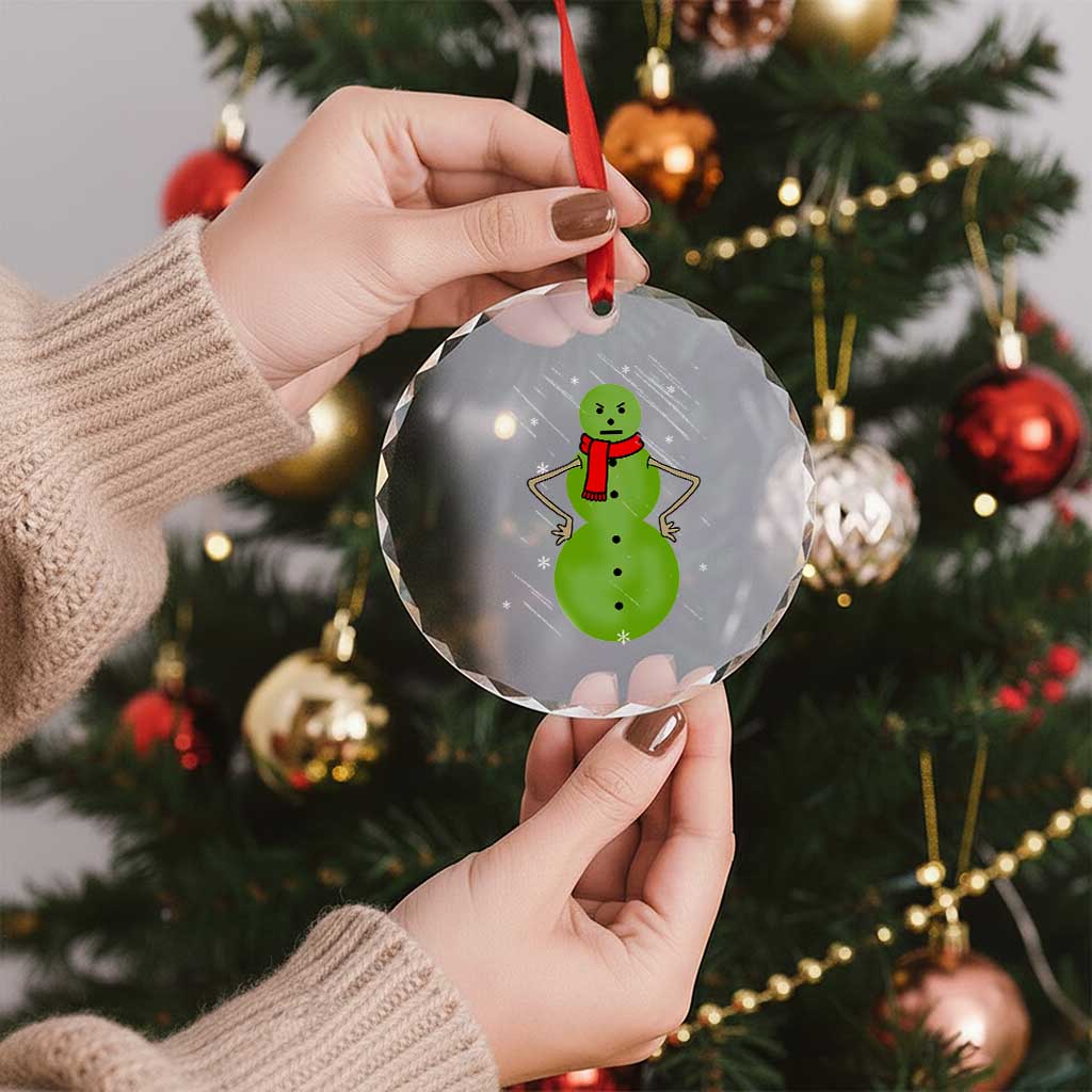 Xmas Snowman Crystal Glass Ornament Funny Angry Snowmen TS12 Print Your Wear