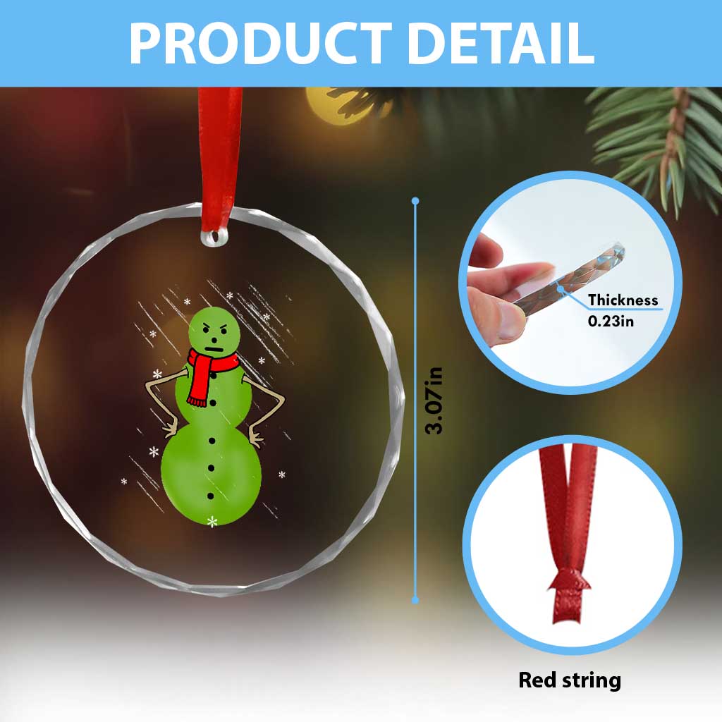 Xmas Snowman Crystal Glass Ornament Funny Angry Snowmen TS12 Print Your Wear