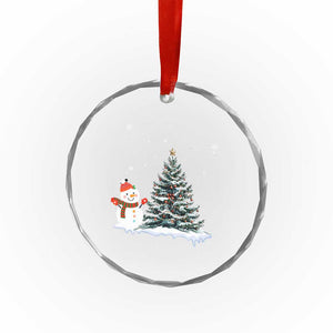 Xmas Snowman Crystal Glass Ornament Funny Snowmen With Christmas Tree TS12 Print Your Wear