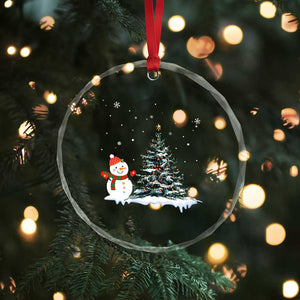 Xmas Snowman Crystal Glass Ornament Funny Snowmen With Christmas Tree TS12 Print Your Wear