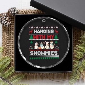 Xmas Snowman Crystal Glass Ornament Hanging With My Snowmies Merry Xmas TS12 Print Your Wear