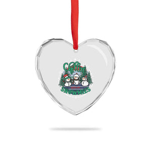 Xmas Snowman Heart Crystal Glass Ornament Chillin With My Snowmies Cute Winter TS12 Print Your Wear