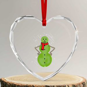Xmas Snowman Heart Crystal Glass Ornament Funny Angry Snowmen TS12 Transparent Glass 3'' Heart Print Your Wear