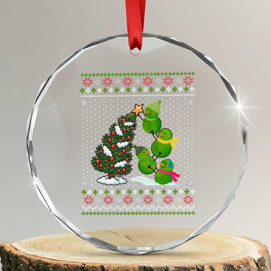 Xmas Snowman Squad Crystal Glass Ornament Funny Holiday Snowmen With Xmas Tree TS12 Transparent Glass 3'' Circle Print Your Wear
