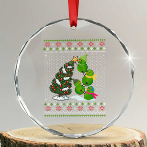 Xmas Snowman Squad Crystal Glass Ornament Funny Holiday Snowmen With Xmas Tree TS12 Transparent Glass 3'' Circle Print Your Wear