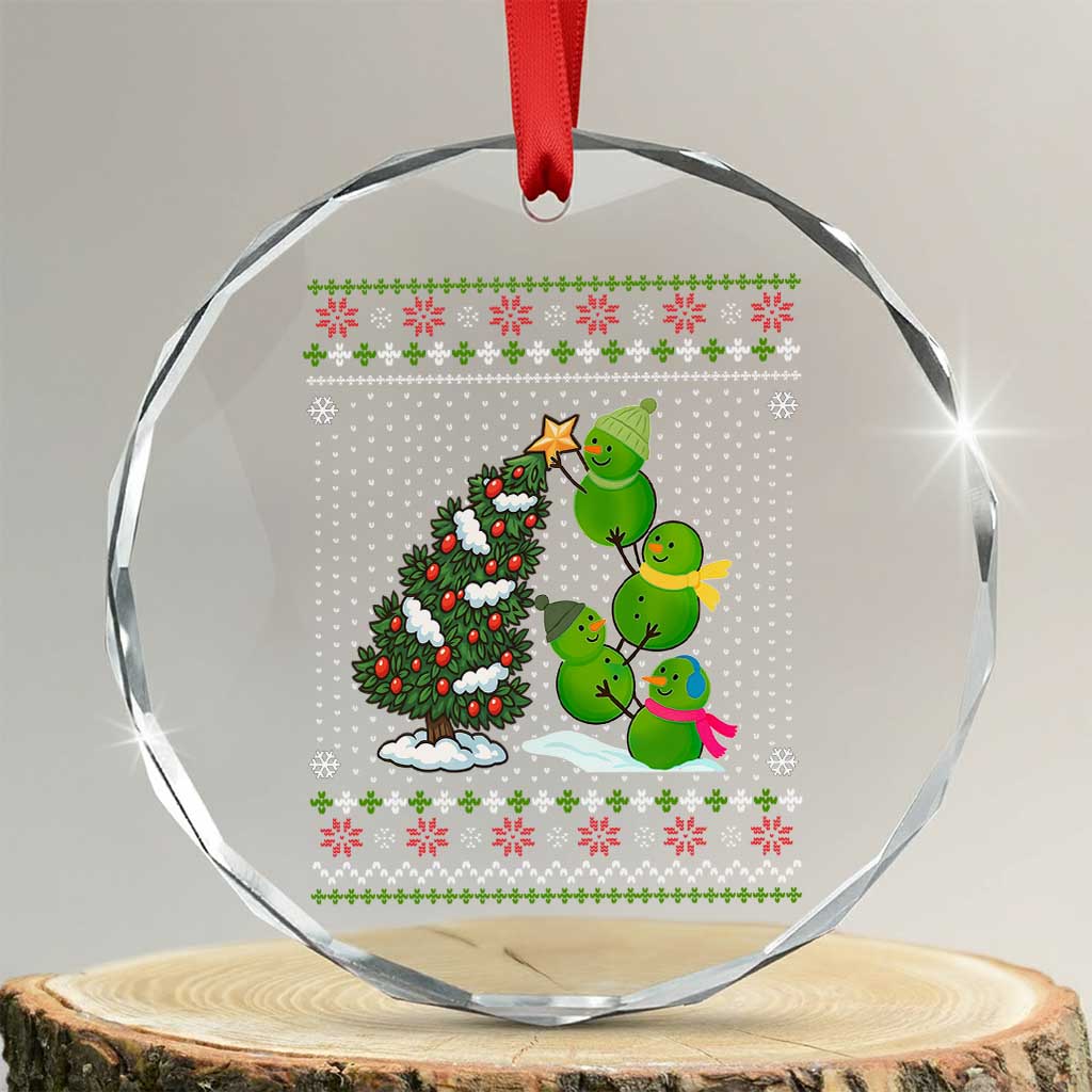 Xmas Snowman Squad Crystal Glass Ornament Funny Holiday Snowmen With Xmas Tree TS12 Transparent Glass 3'' Circle Print Your Wear
