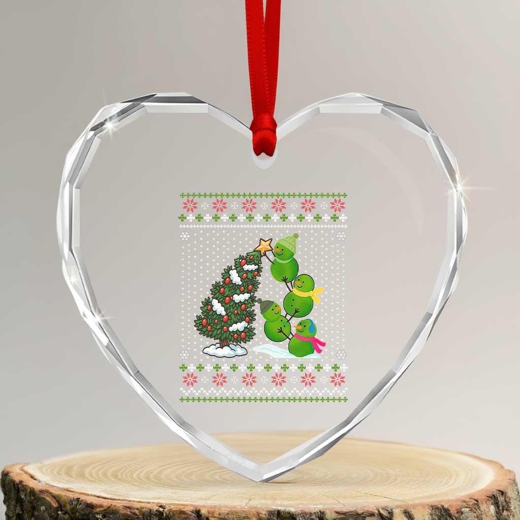 Xmas Snowman Squad Heart Crystal Glass Ornament Funny Holiday Snowmen With Xmas Tree TS12 Transparent Glass 3'' Heart Print Your Wear