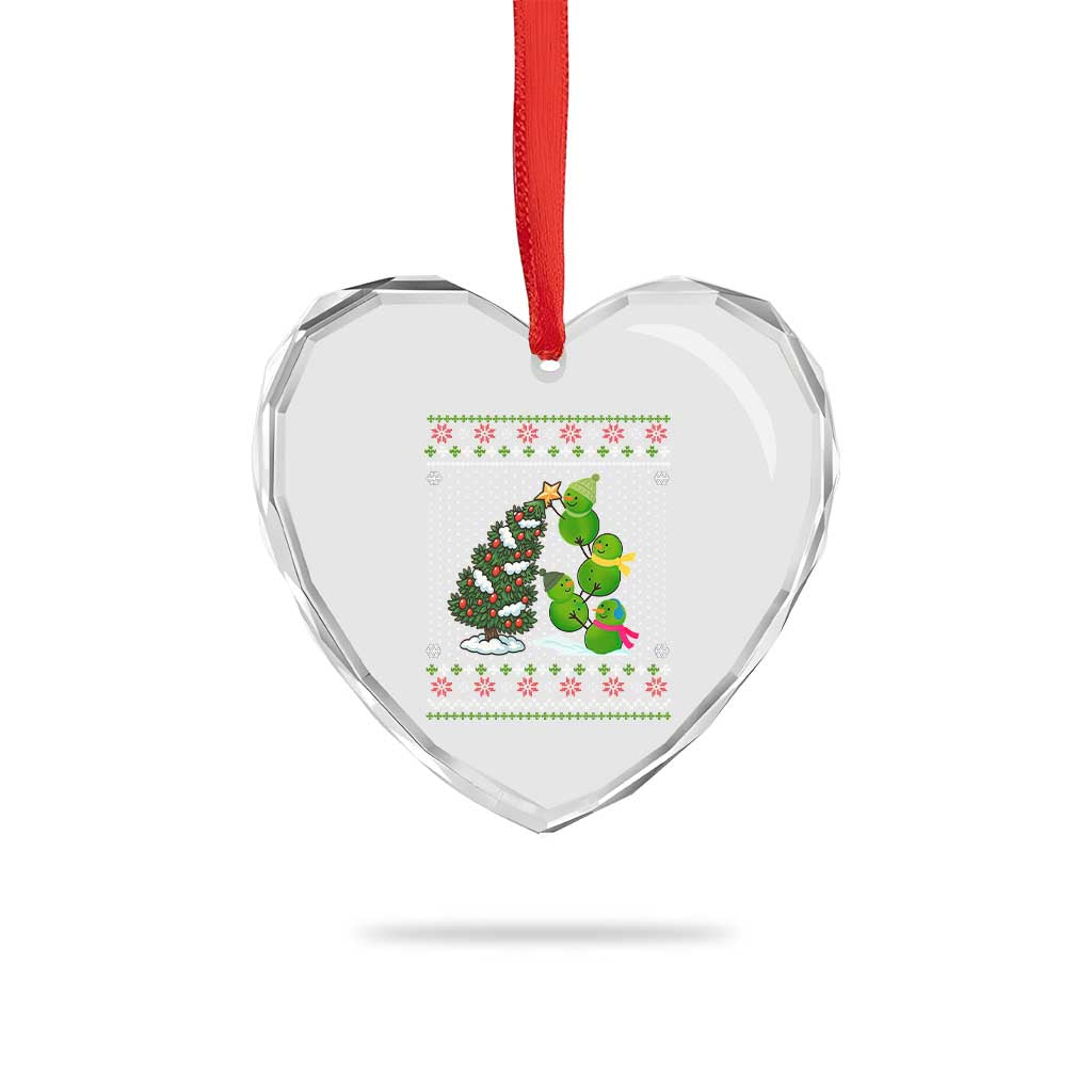 Xmas Snowman Squad Heart Crystal Glass Ornament Funny Holiday Snowmen With Xmas Tree TS12 Print Your Wear
