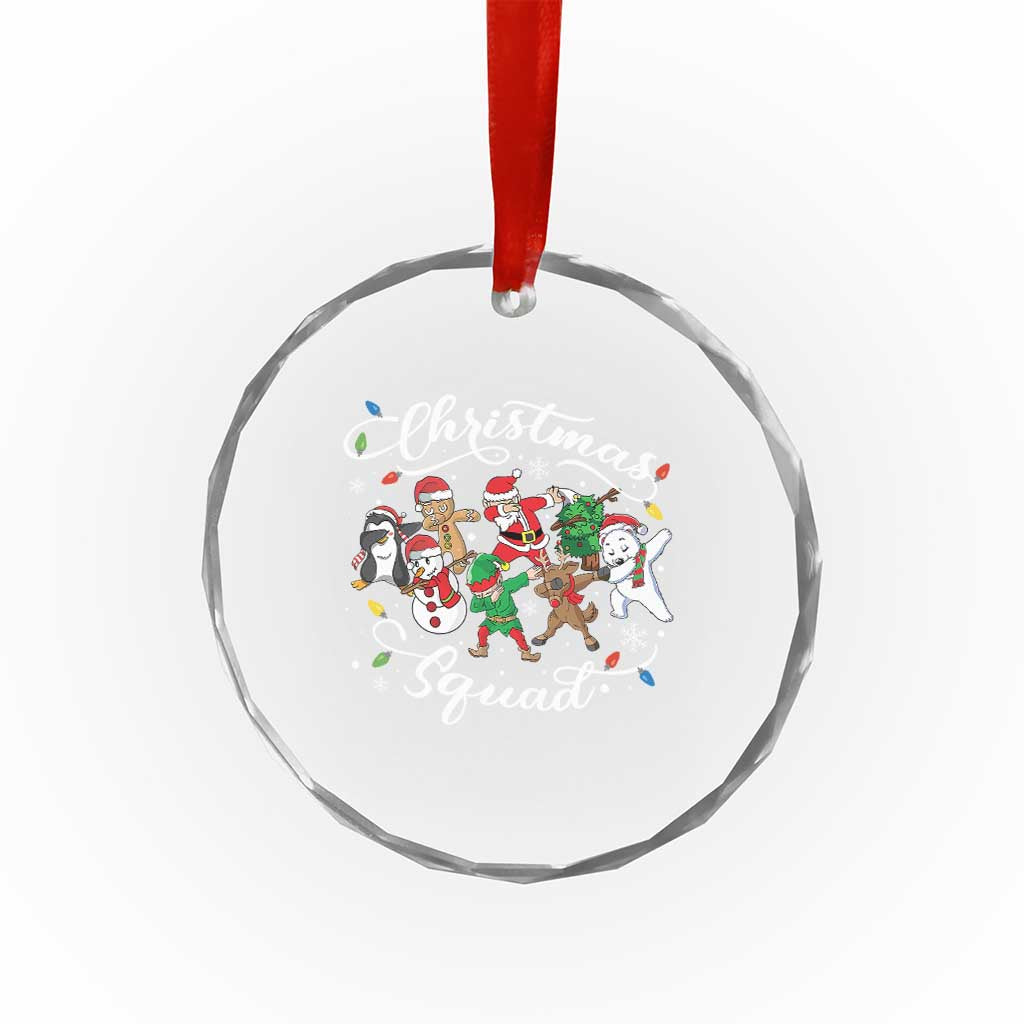 Xmas Squad Crystal Glass Ornament Santa Dabbing Elf Family Matching Pajamas TS10 Print Your Wear