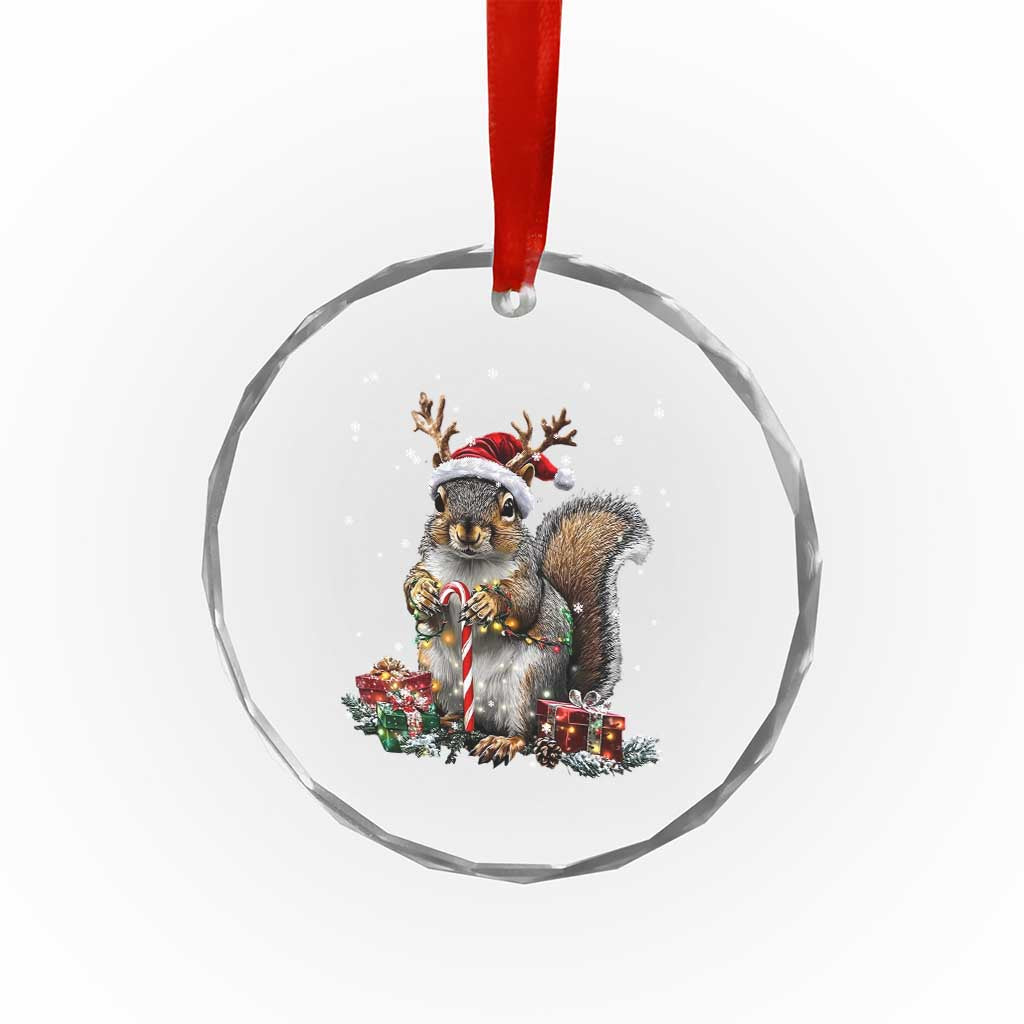 Xmas Squirrel Crystal Glass Ornament Xmas Tree Lights Reindeer Santa Hat Pajamas TS02 Print Your Wear