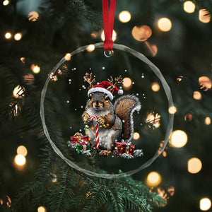 Xmas Squirrel Crystal Glass Ornament Xmas Tree Lights Reindeer Santa Hat Pajamas TS02 Print Your Wear