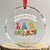 Xmas Teacher Crystal Glass Ornament Gnomie Teacher Crew It's Fine We're Fine Everything Is Fine TS09 Transparent Glass 3'' Circle Print Your Wear