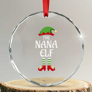 Xmas The Nana Elf Crystal Glass Ornament Funny Grandma Xmas Family Matching TS02 Transparent Glass 3'' Circle Print Your Wear